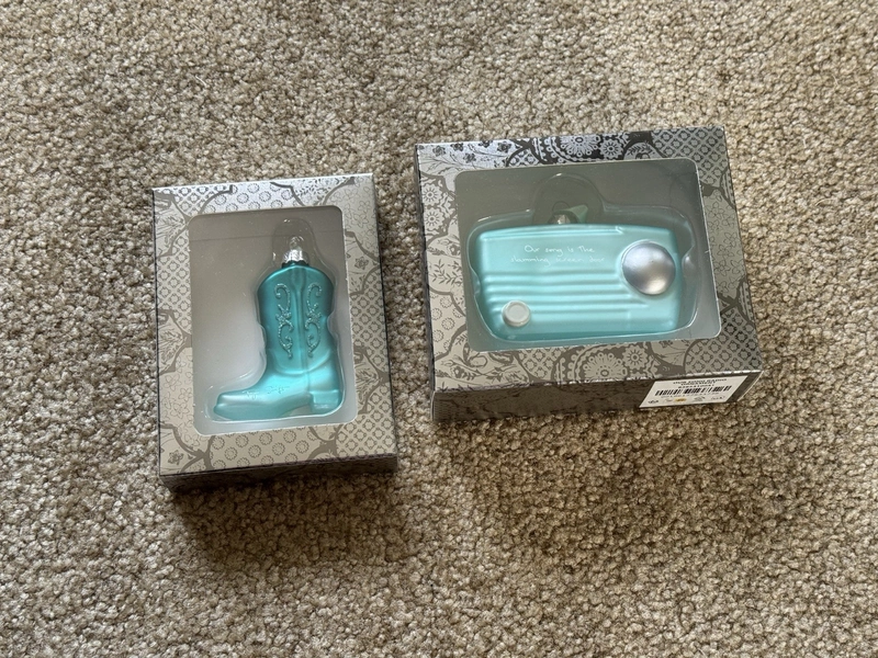 Taylor Swift Official Debut Self Title Era Ornaments - Set of 2: Boot &amp; Radio 💚