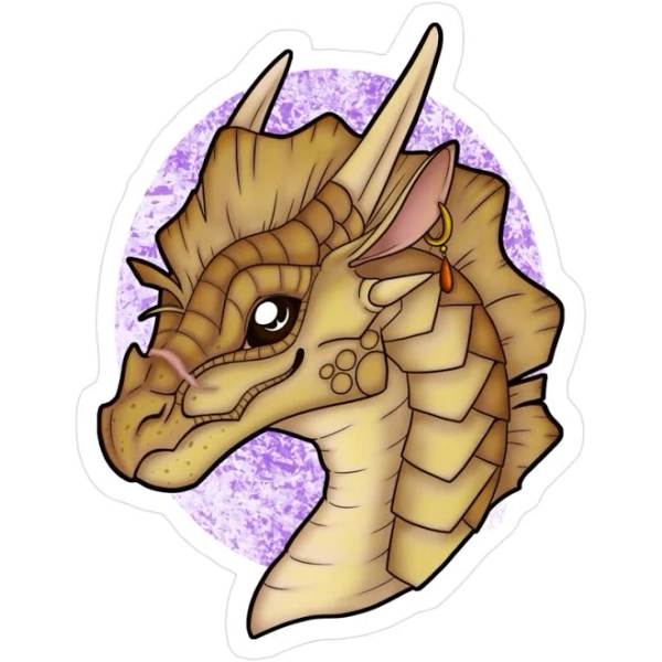 Qibli Headshot Wings Of Fire Sticker