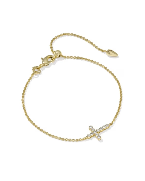 Cross Gold Crystal Delicate Chain Bracelet
