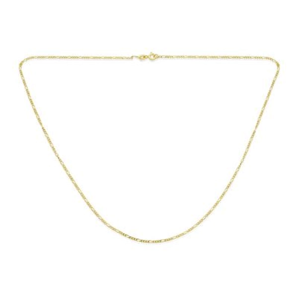 Thin Lightweight 1.2MM Strong Solid Gold Plated Sterling Silver Figaro Link Chain Necklace