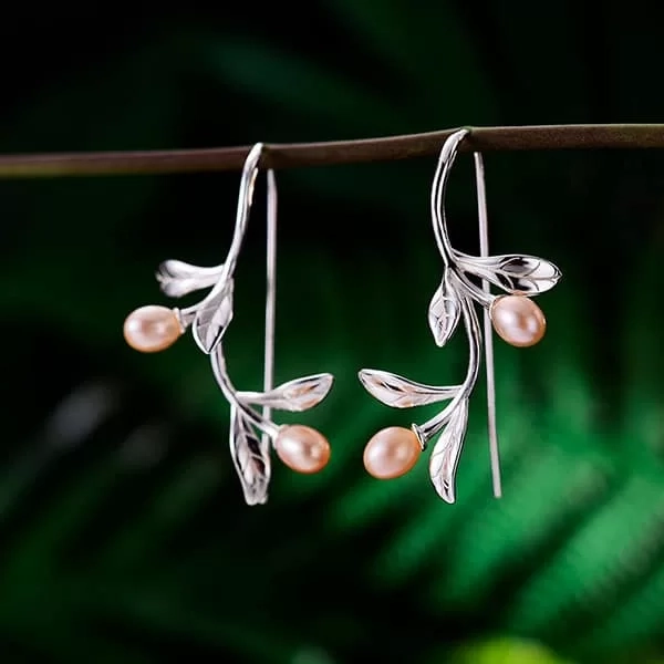 ARETES HOJAS DE OLIVA - NAMU Joyas en plata 925