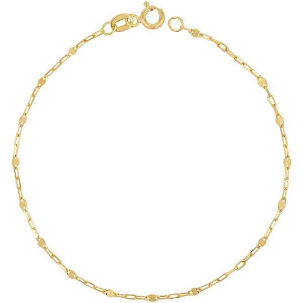 Sequin Bracelet Chain 14K Yellow Gold by Baby Gold