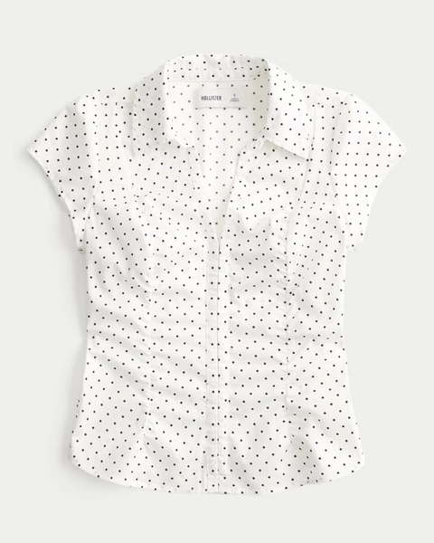 Ruched Short-Sleeve Shirt