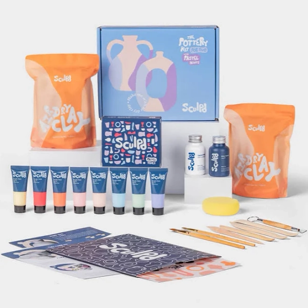 Sculpd Pottery Kit The Original Air-Dry Clay Starter Kit Pastel Tones / Matte