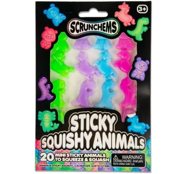 Tobar Scrunchems Sticky Squishy Animals Mini Fidget Toy Stickers Sensory Squish