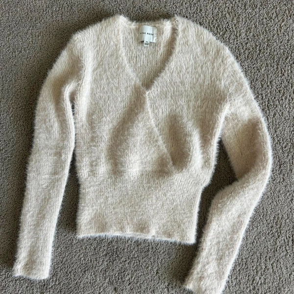 Pink Rose Women's Cream and White Jumper