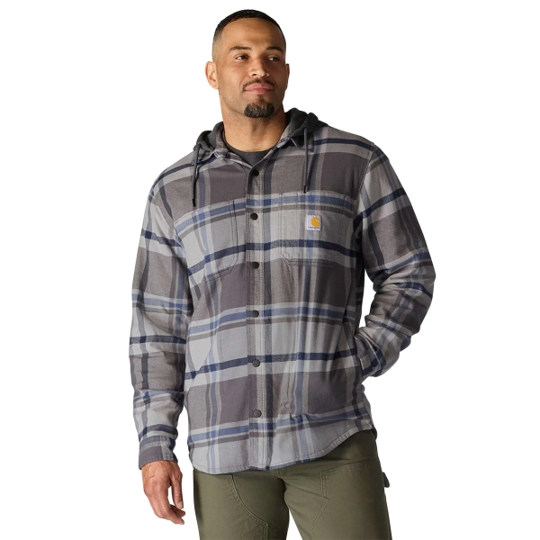 Rugged Flex® Relaxed Fit Flannel Fleece Lined Hooded Shirt Jac | Gifts for Him | Carhartt