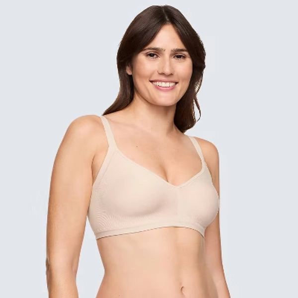 Simply Perfect by Warner's Women's Underarm Smoothing Seamless Wireless Bra - Butterscotch S: Medium Support, Adjustable Straps, Sewn in Cups