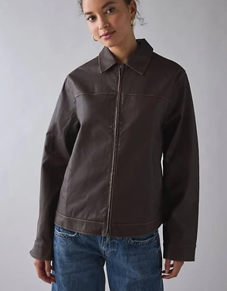 BDG Sabrina Oversized Faux Leather Jacket