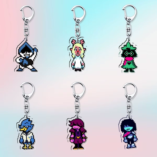 Deltarune Tenna Kris Keychain Game Related Products Key Chain Jewelry Friends Gift Bag Charms Souvenir Lovely Pendant Acrylic - AliExpress 36