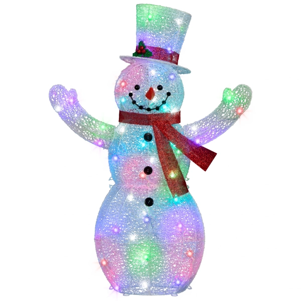 Gemmy Orchestra of Lights 48.03-in Freestanding Snowman Yard decoration with Multicolor LED Lights