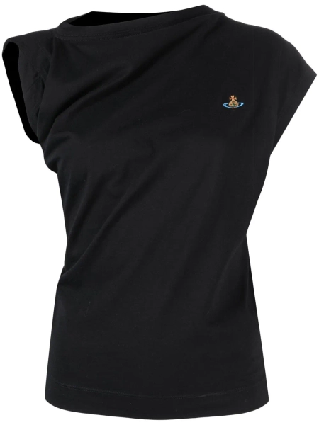 Vivienne Westwood Asymmetric Draped T-shirt | Black | FARFETCH