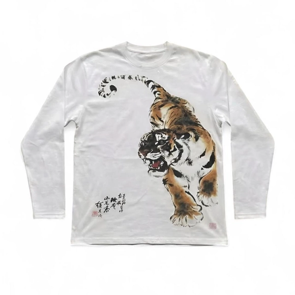 Vintage Tiger Long Sleeve White Shirt #tiger...