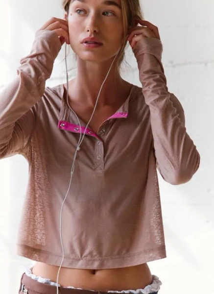 Free People Sheer Pop Henley by Fp Movement