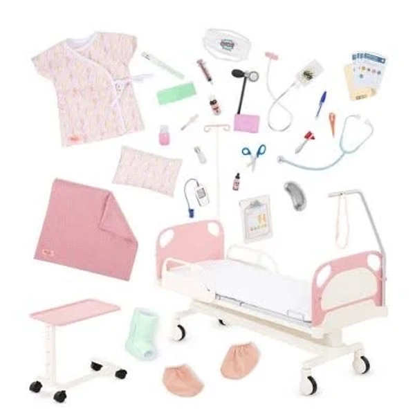 Our Generation Adjustable Hospital Bed & Doctor Set
