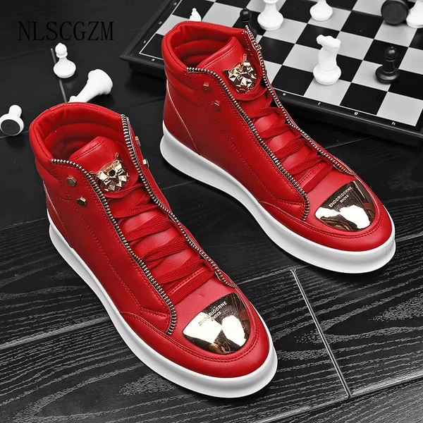 sports casual Men's boots trendy autumn fashion luxury designer shoes nightclub thick-soled punk high-top sneakers shoes for man - AliExpress 322