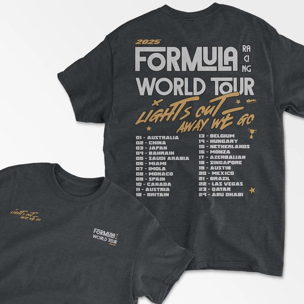 Racing World Tour Inspired T-Shirt | Vintage Motorsport Tee, Unisex Race Fan Gift, Formula Style Merch for Race Enthusiasts