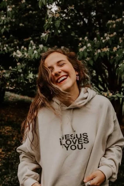 Jesus Loves You Check Front Hoodie