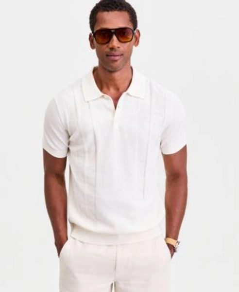 Men's Short-Sleeve Linen and Cotton Engineer Sweater, Macy's Exclusive