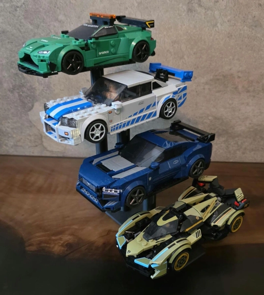 Four Tiers Display Desk/Shelf Stand for Lego Speed Champions Cars