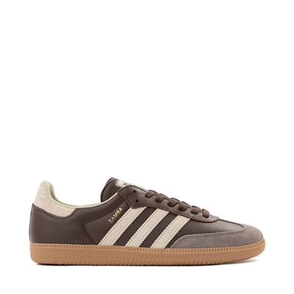 Mens adidas Samba OG Athletic Shoe - Brown / Putty Gray / Gold Metallic / Gum