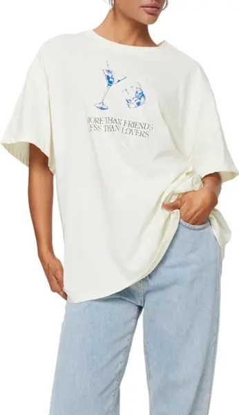 More than Friends Oversize Organic Cotton Graphic T-Shirt