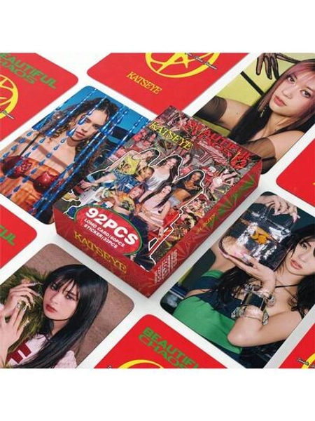 92pcs KATSEYE Photo Card Set | Gabriela, Lana, Sophia, Manon, Yoonchae, Mei LOMO Mini Cards &amp; Stickers | HD Double-Sided K-POP Idol Fan Collection Series, Latest "TOXIC" &amp; "Born To Shine" Album Series, Scrapbook &amp; Diary Decorations, Pop Music Merchandise, Limited Edition Collectibles, Fan Exclusive Gifts, 2025 | SHEIN USA