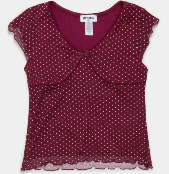 RSQ Girls Polka Dot Mesh Top