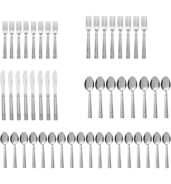 Mainstays 49 Piece Elena Stainless Steel Flatware and Organizer Tray Set