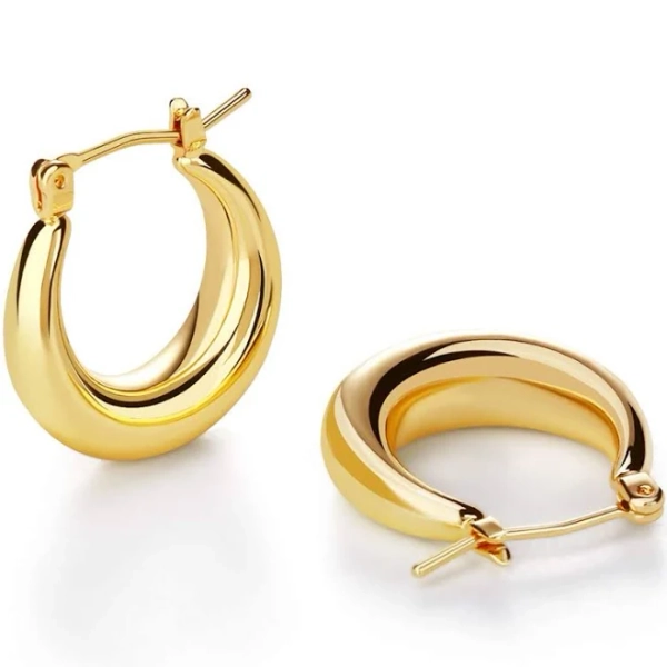 LILIE&WHITE Women's Chunky Gold Hoop Earrings
