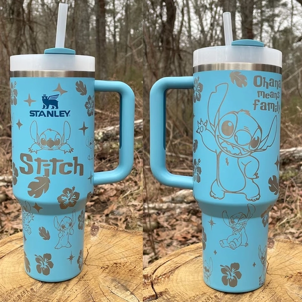 Stitch Cartoon Custom Stanley Cup 40 oz 30 oz Tumbler With Handle | StormMerch