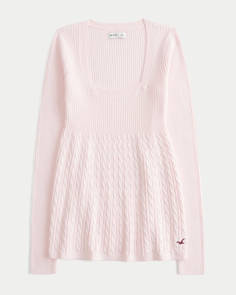 Long-Sleeve Square-Neck Babydoll