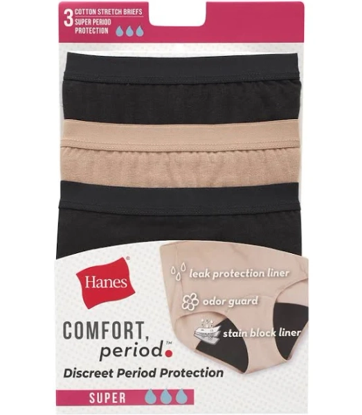Hanes Women's Period Underwear 3-Pack Comfort