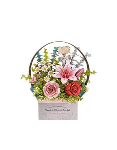 Rowood DIY 3D Puzzle Wooden Flower Basket TW03H