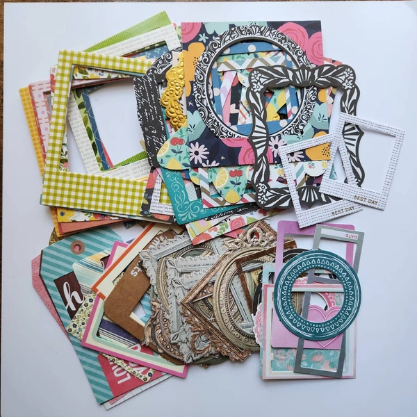 18 SMALL Paper Frames SAMPLE Pack Mix mini Journal Scrapbook Collage Album Variety