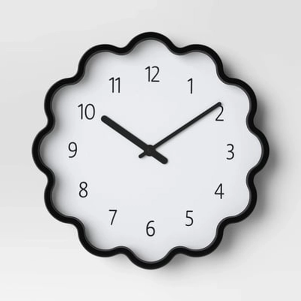 12" Wavy Wall Clock Black - Room Essentials™