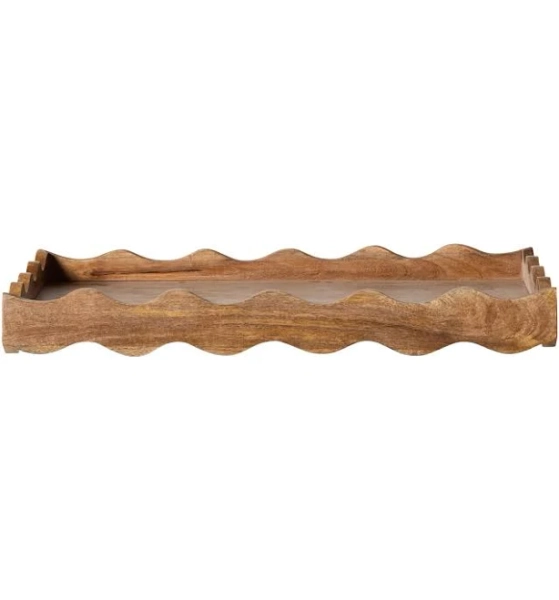 Sati Scalloped Large Wooden Tray