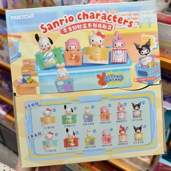 MOETCH Sanrio Characters Snack Box Mini Figure My Melody Kuromi Cinnamoroll  Pochacco Blind Box Collectible Cute Character Toy