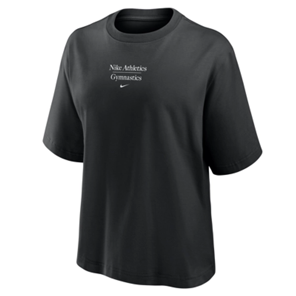 Nike Women's Gymnastics Short-Sleeve Boxy T-Shirt in Black | W11668GY25-BLK