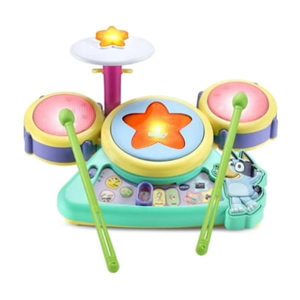 VTech Bluey Hooray Drum Set with Accessories  Baby and Toddler Toys