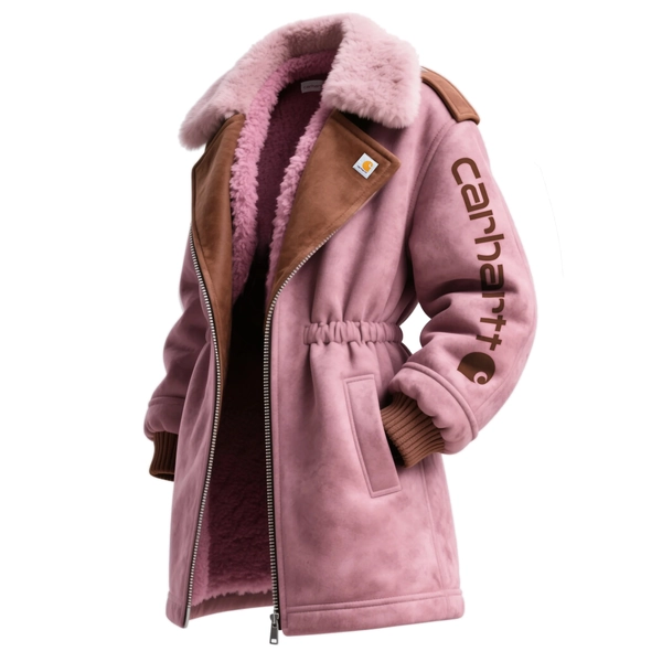  Cozy Winter Jacket with Faux Fur Trim and Logo Embellishment