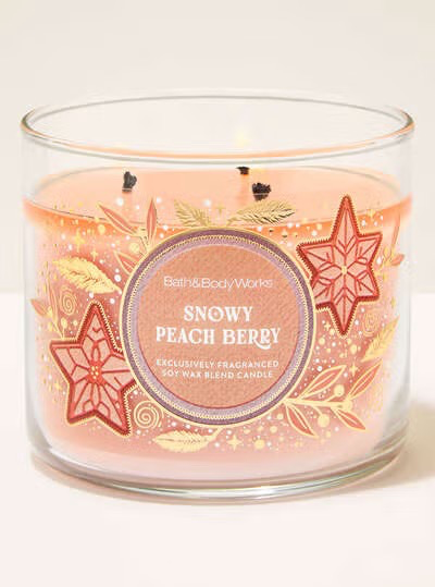 Snowy Peach Berry Candle