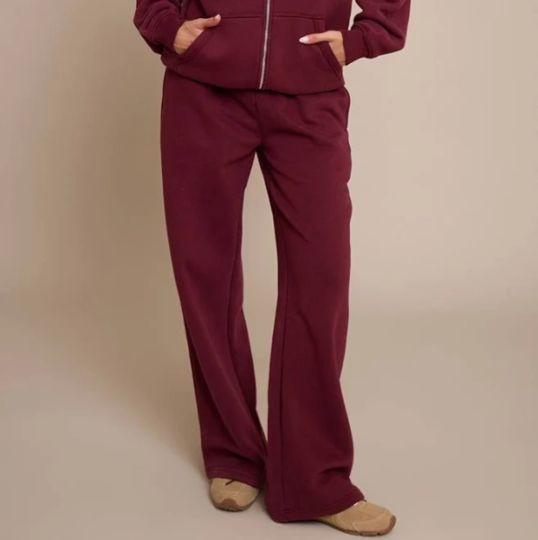 Wine Sports Club Women's Cotton Fleece Straight Leg Sweatpants