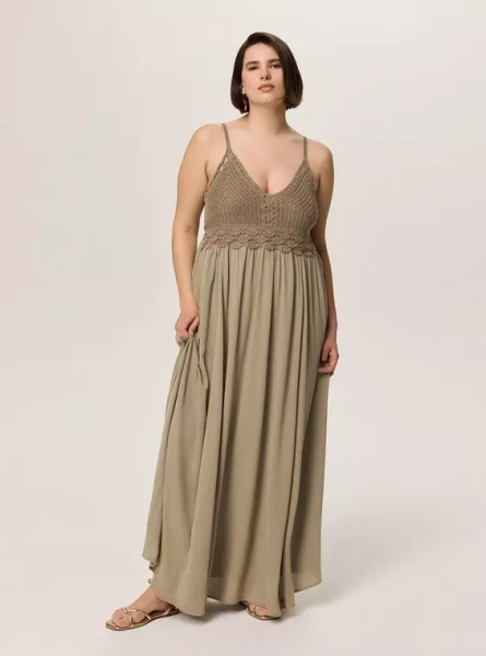 Festi Crochet Bodice Maxi Dress