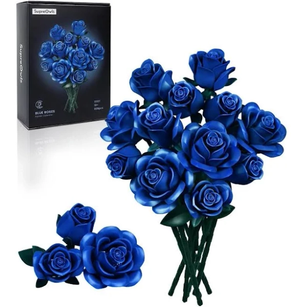 Blue Roses Bouquet Building Set