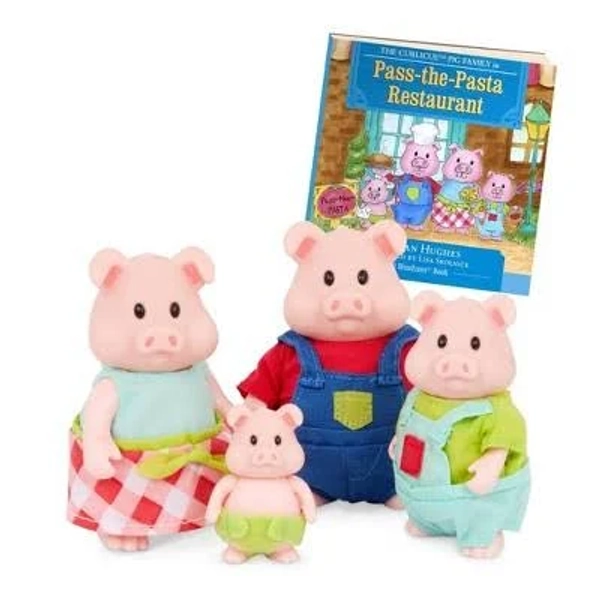 Li'l Woodzeez Farm Collection Curlicue Pig Family Figure Set