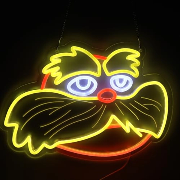 DAOXUZO Whimsical Larax Neon Signs for Wall Deocr,Suess LED Light with Dimmer Switch Magical Story Neon Lights for Man Cave Game Room Wall Decor USB Powered
