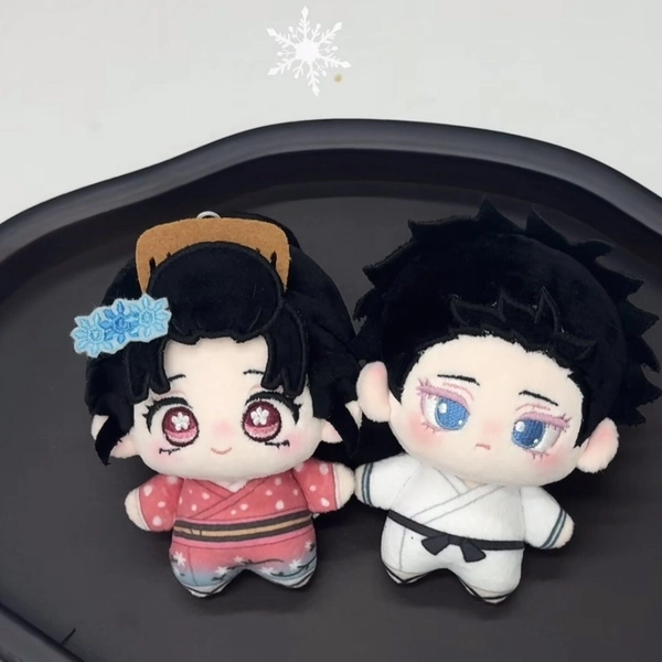 10cm Anime Koyuki Akaza Douma Kokushibo Cotton Plush Doll Keychain Pendant Toy 