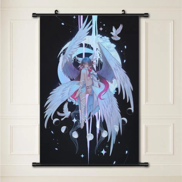 Genshin Impact  columbina  Anime Wall Scroll Painting Poster Art Hanging Tapestry for Home or Office Decor