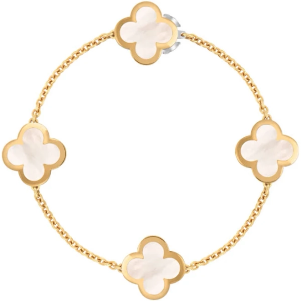 Van Cleef & Arpels Pure Alhambra Yellow Gold Bracelet with Mother-of-Pearl